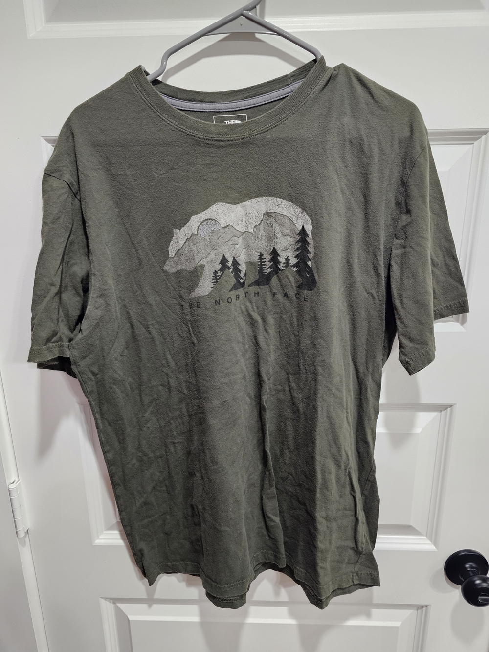 The North Face Men's Olive Green Graphic Short Sleeve Tee
